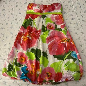 cache y2k floral strapless dress